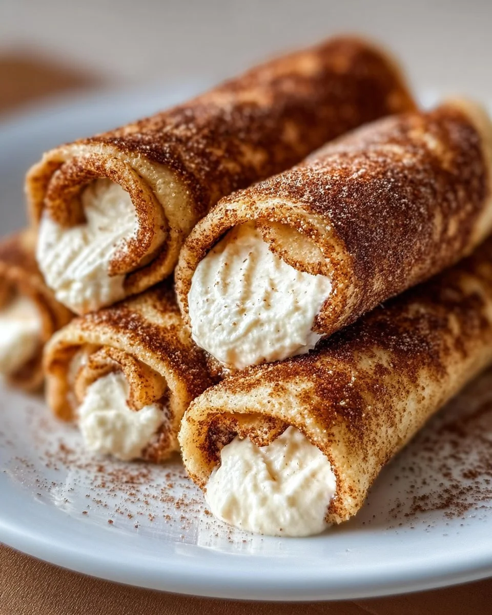 Plate of Keto Cinnamon Cream Cheese Roll-Ups drizzled with icing.