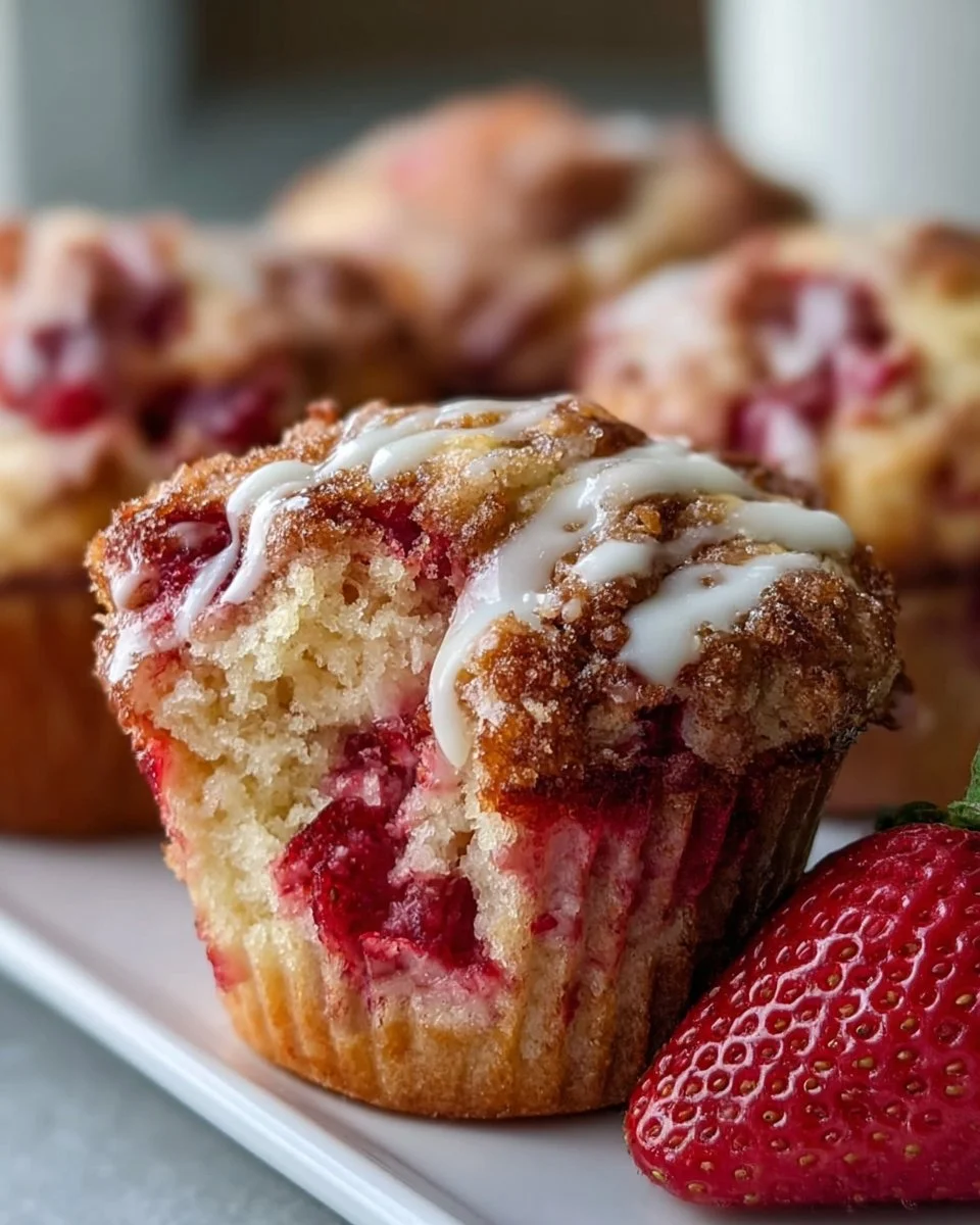 Delicious strawberry yogurt muffins ready to be enjoyed