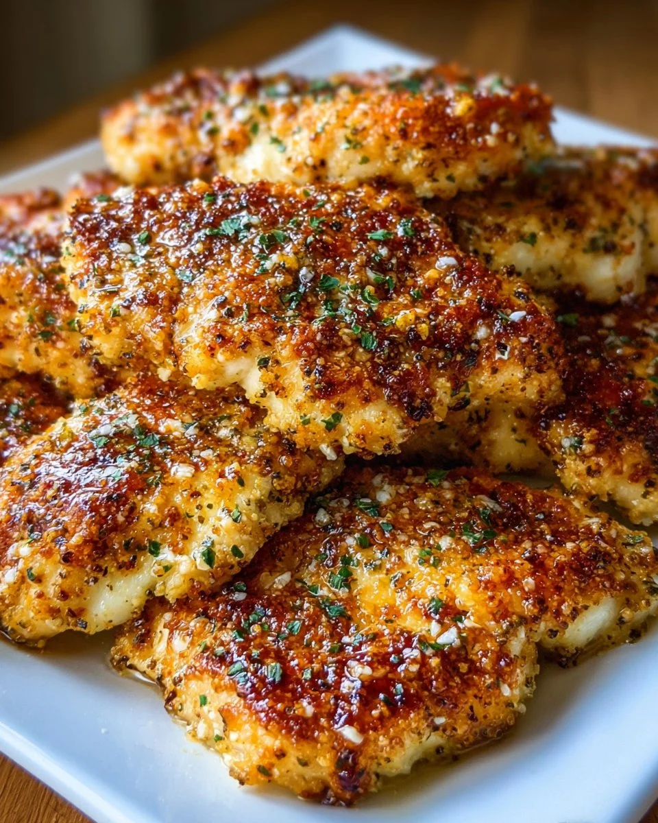 Delicious Cottage Cheese Parmesan Firecracker Chicken dish ready to enjoy