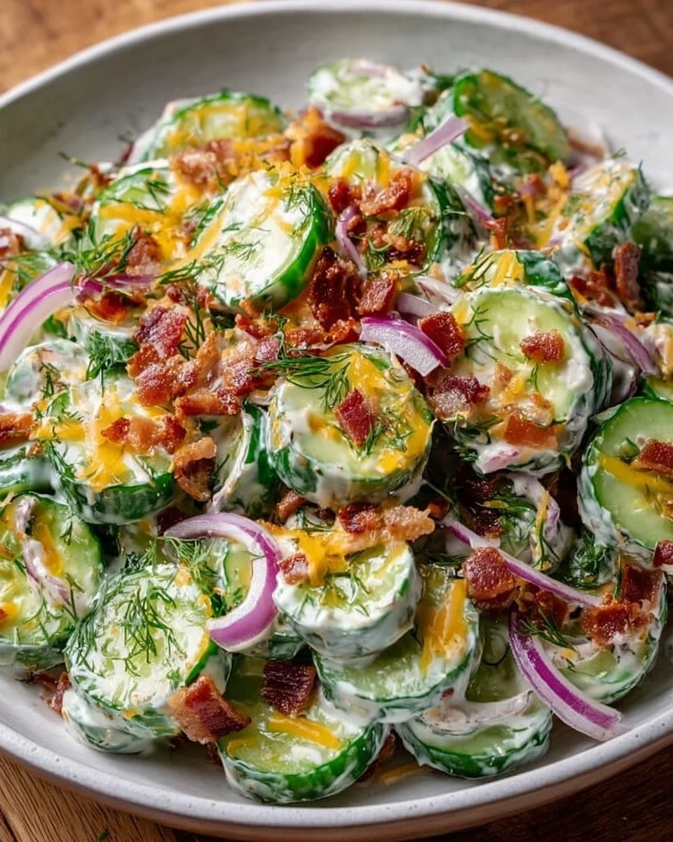 Cucumber Ranch Crack Salad with fresh cucumbers and creamy ranch dressing