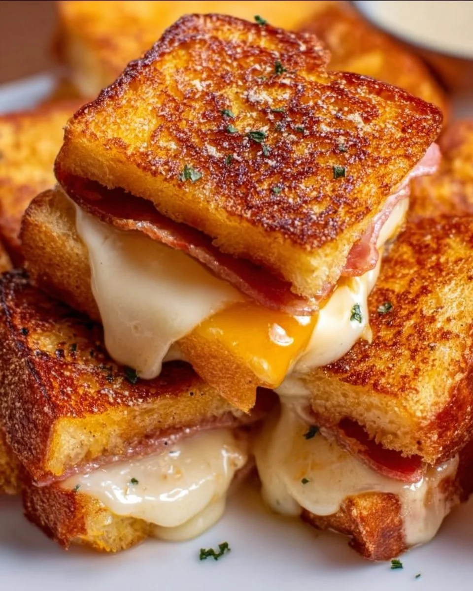Hawaiian Roll Grilled Cheese sandwich with melted cheese and golden bread