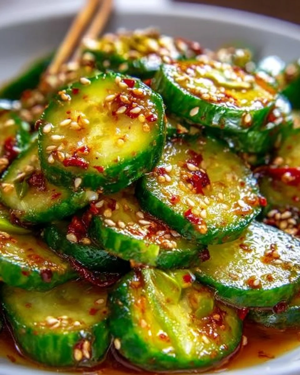 Delicious Korean Cucumber Salad served in a bowl, a perfect side dish.