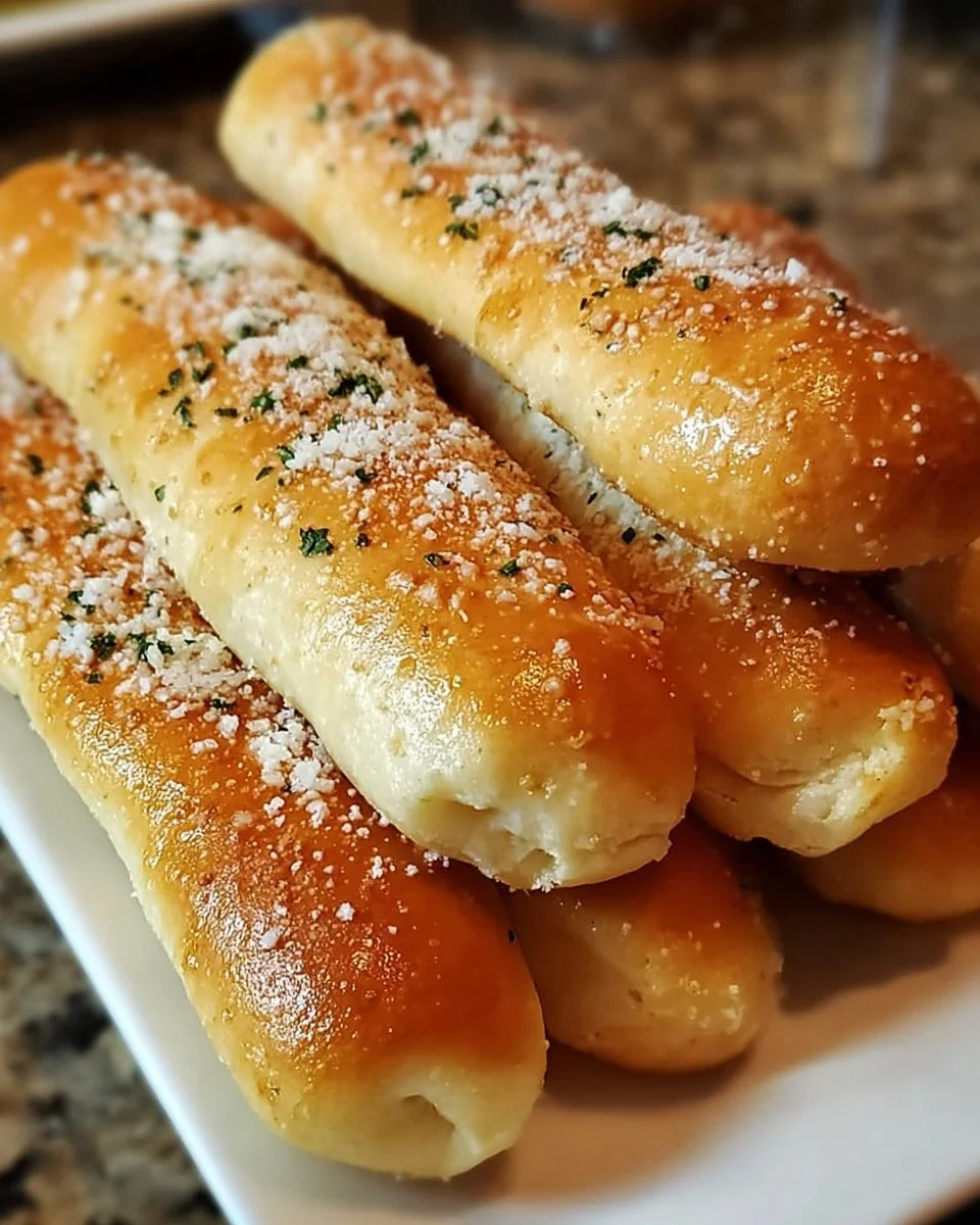 Delicious Olive Garden breadsticks served with marinara sauce