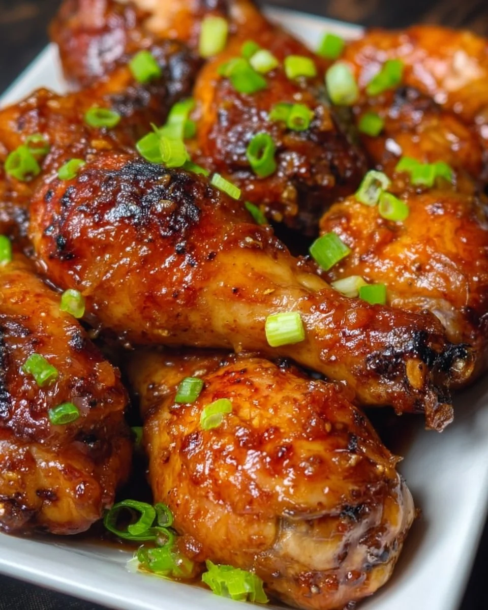 Crockpot honey garlic chicken drumsticks served on a plate