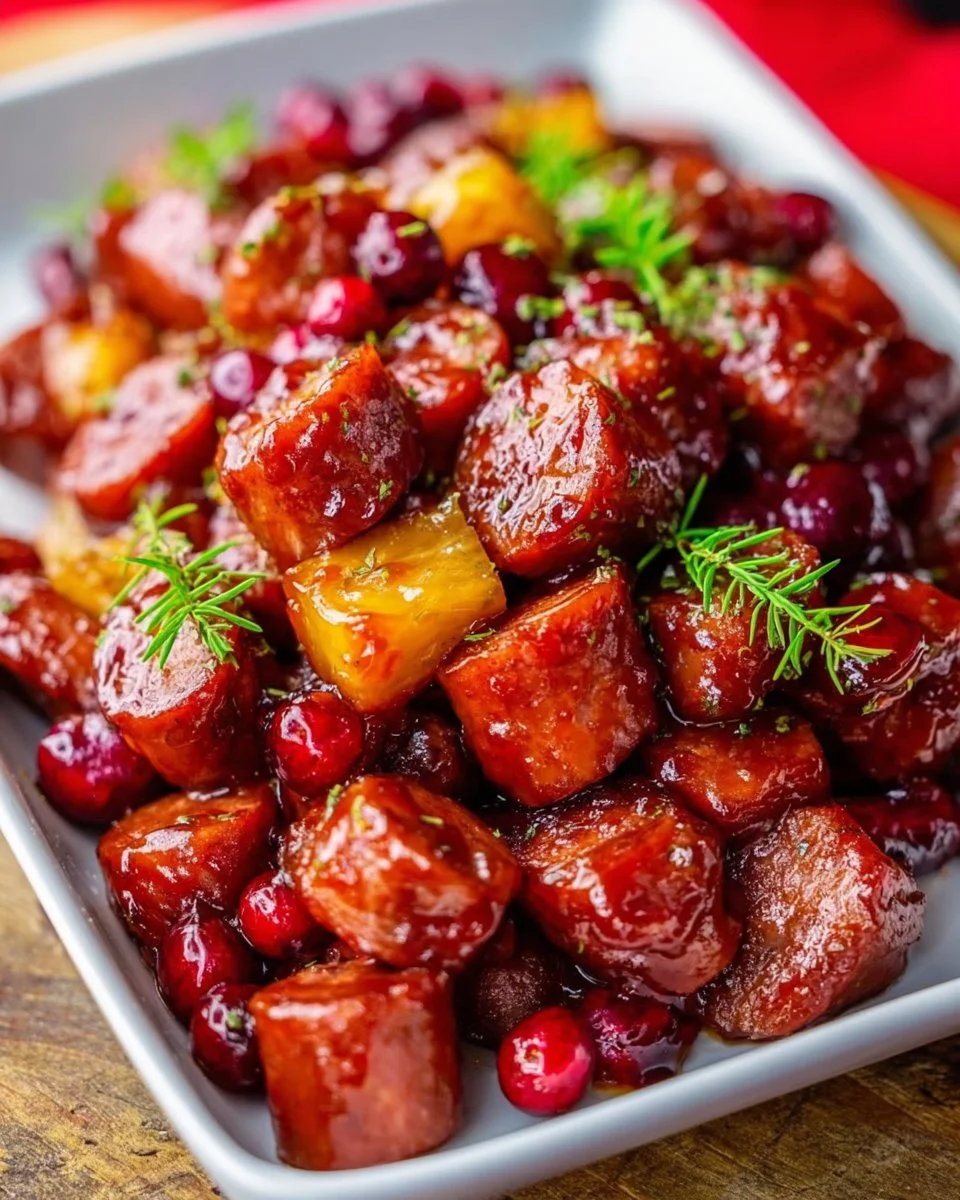 Delicious Crockpot Kielbasa appetizer served in a bowl