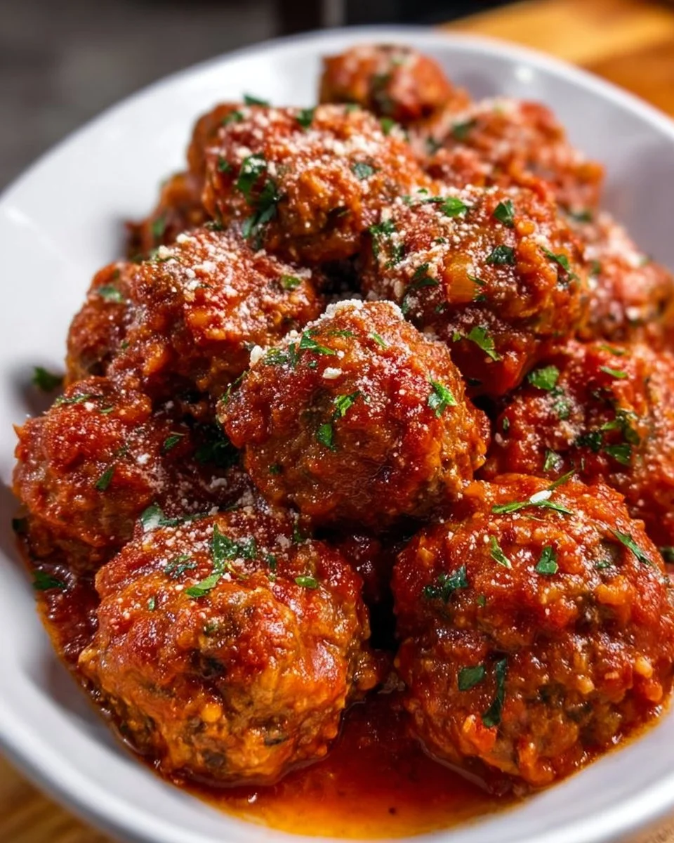 Delicious easy porcupine meatballs served on a plate with sauce.