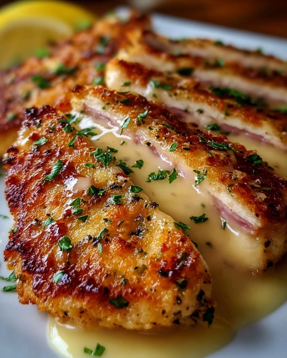 Golden Crispy Malibu Chicken served with a side of vegetables