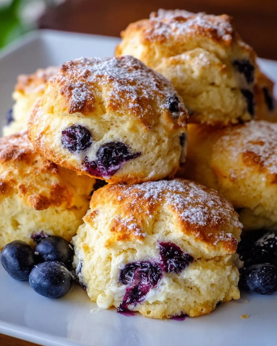 Lemon Blueberry Butter Swim Biscuits fresh out of the oven