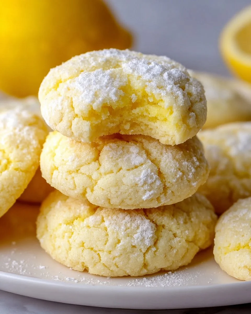delicious lemon sugar cookies with a sprinkle of sugar on top
