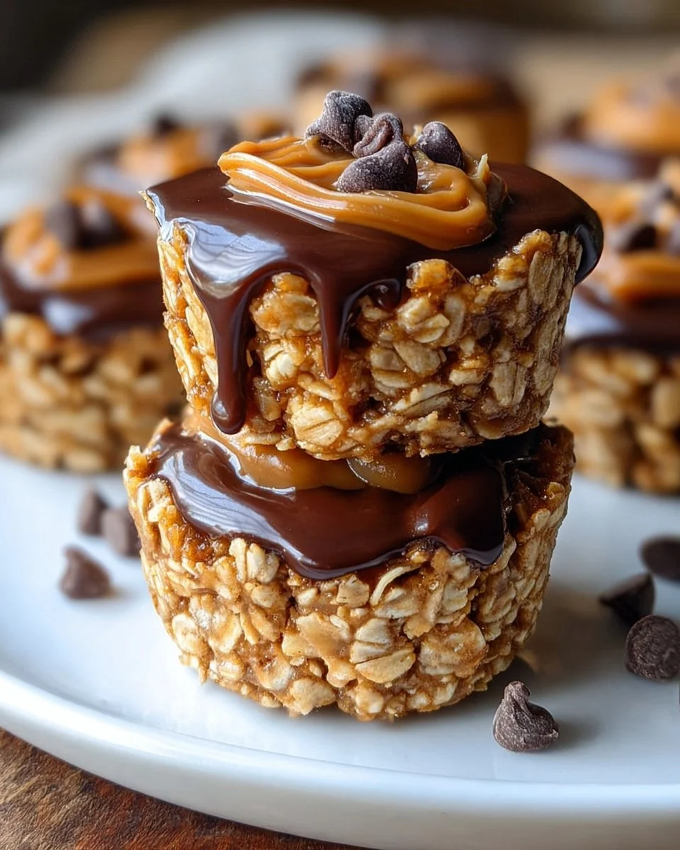 No Bake Peanut Butter Granola Cups with chocolate and nuts