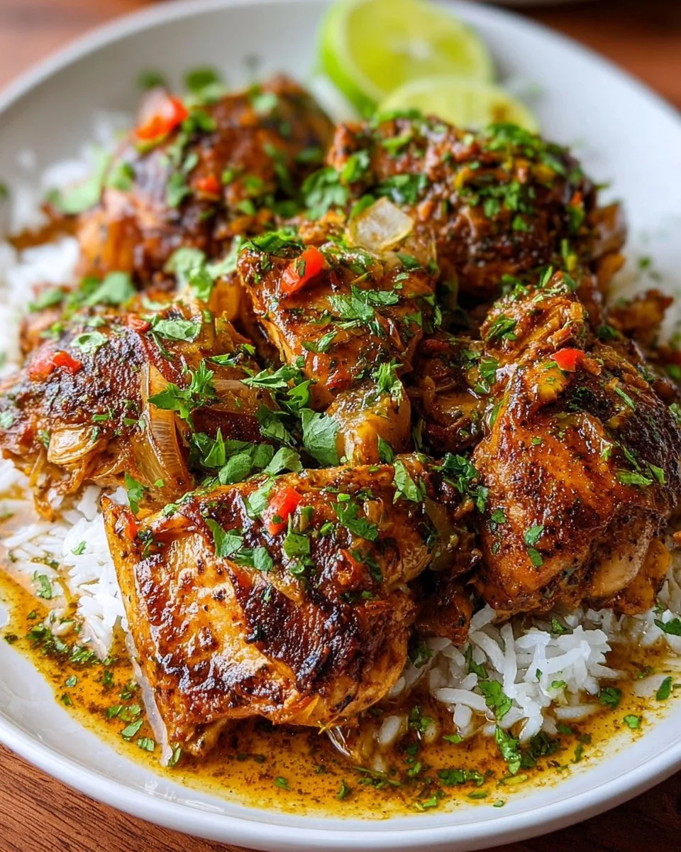 Delicious slow cooked chicken carnitas served in a taco with fresh toppings.