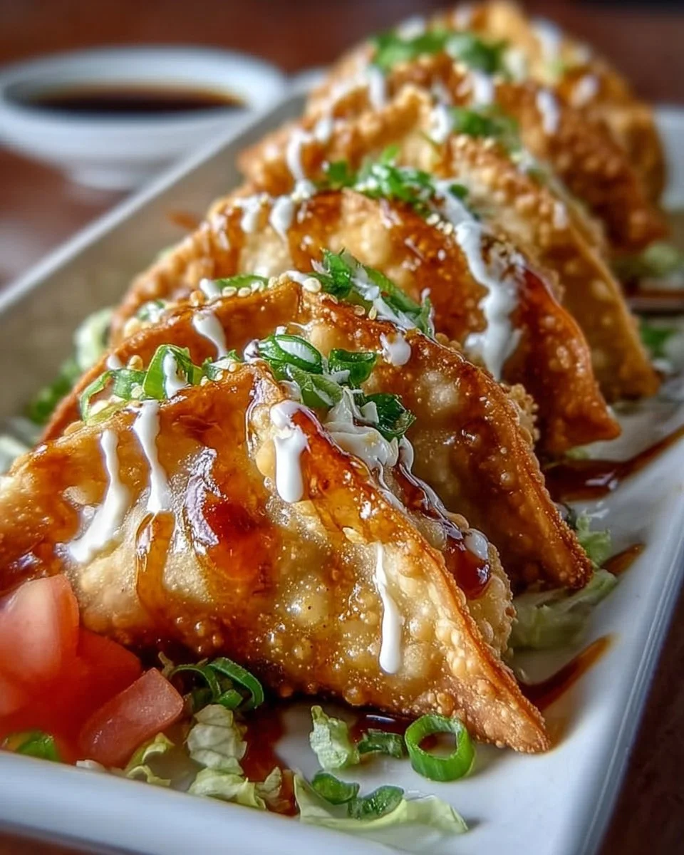 Delicious Chicken Wonton Tacos served at Applebee's with crispy wontons and tasty fillings.