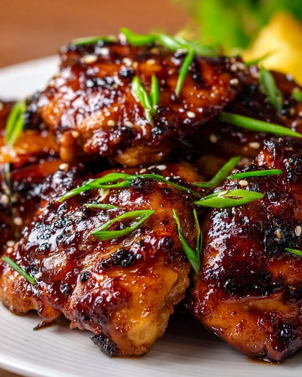 Grilled Huli Huli Chicken served with tropical garnishes