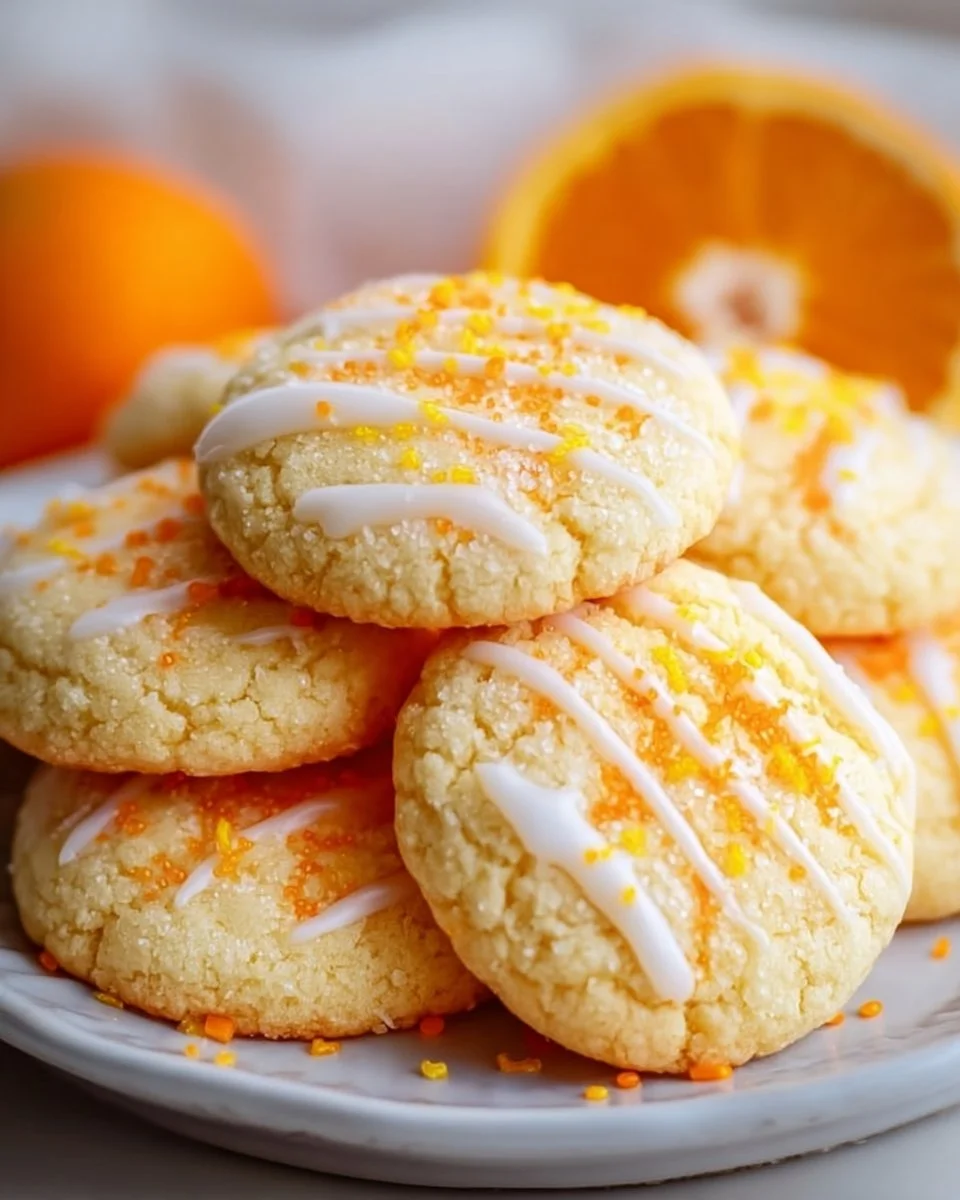 Creamsicle Orange Sugar Cookies with vibrant orange icing on a plate