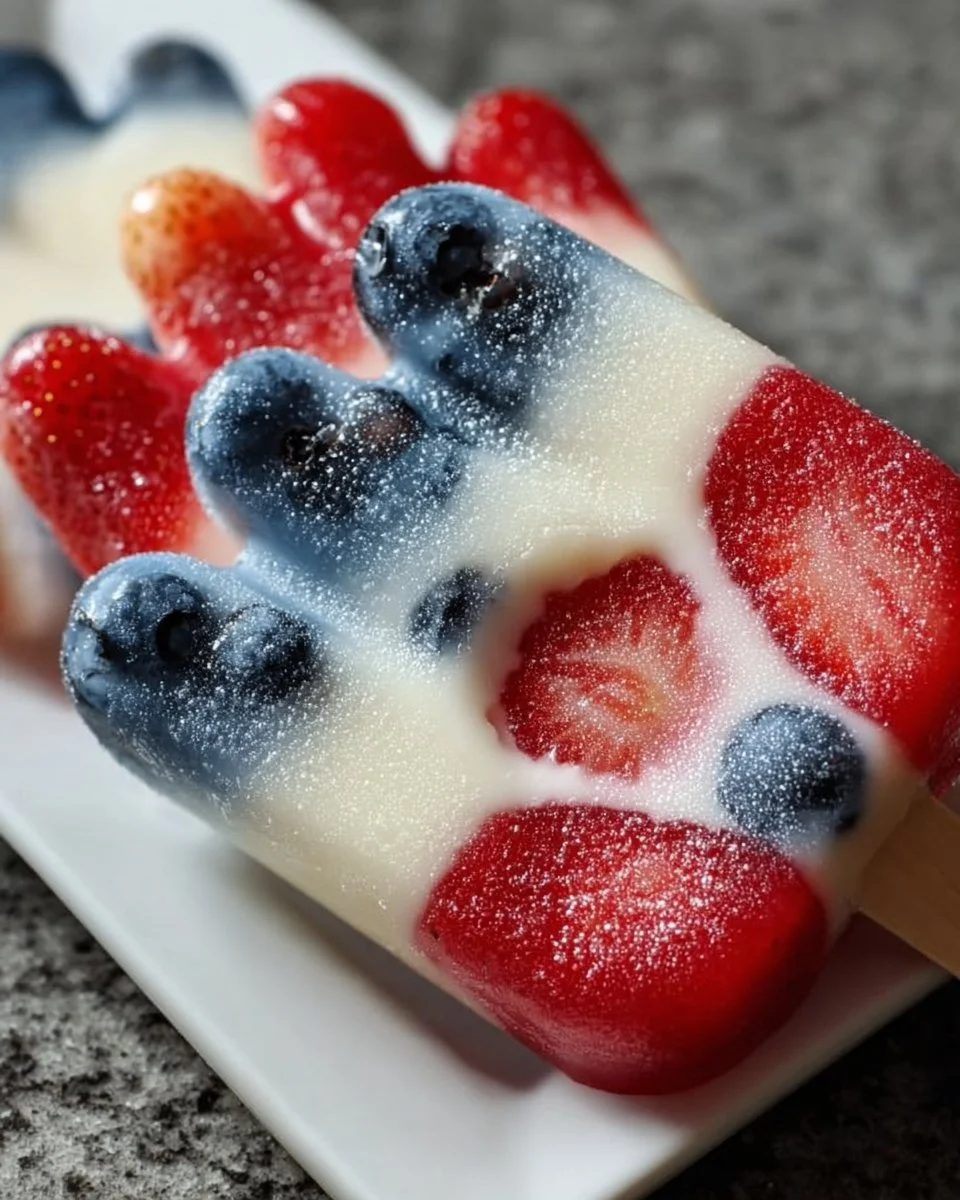 Frozen Freedom Paw Patriotic Yogurt Pops with berries for dogs
