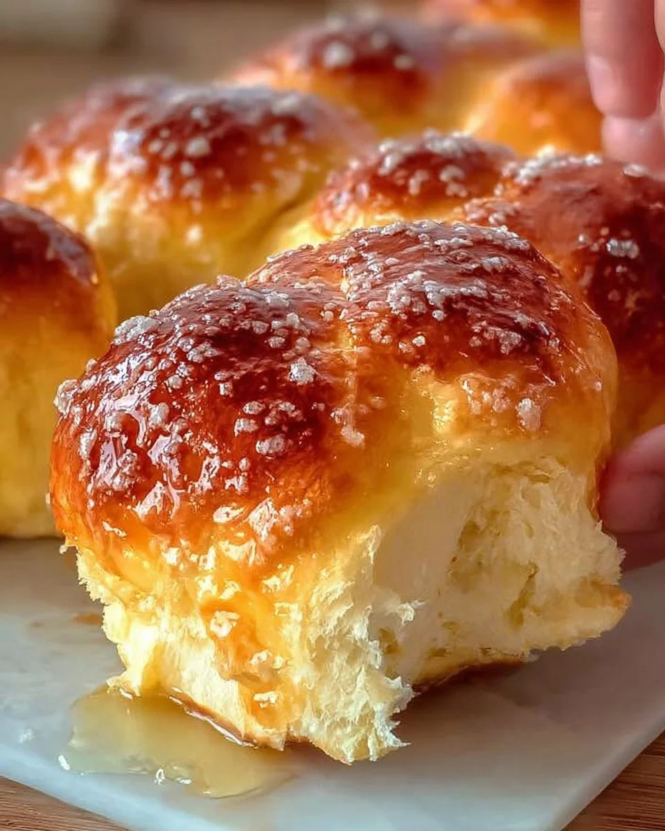Loaf of freshly baked Milk Brioche bread on a wooden table