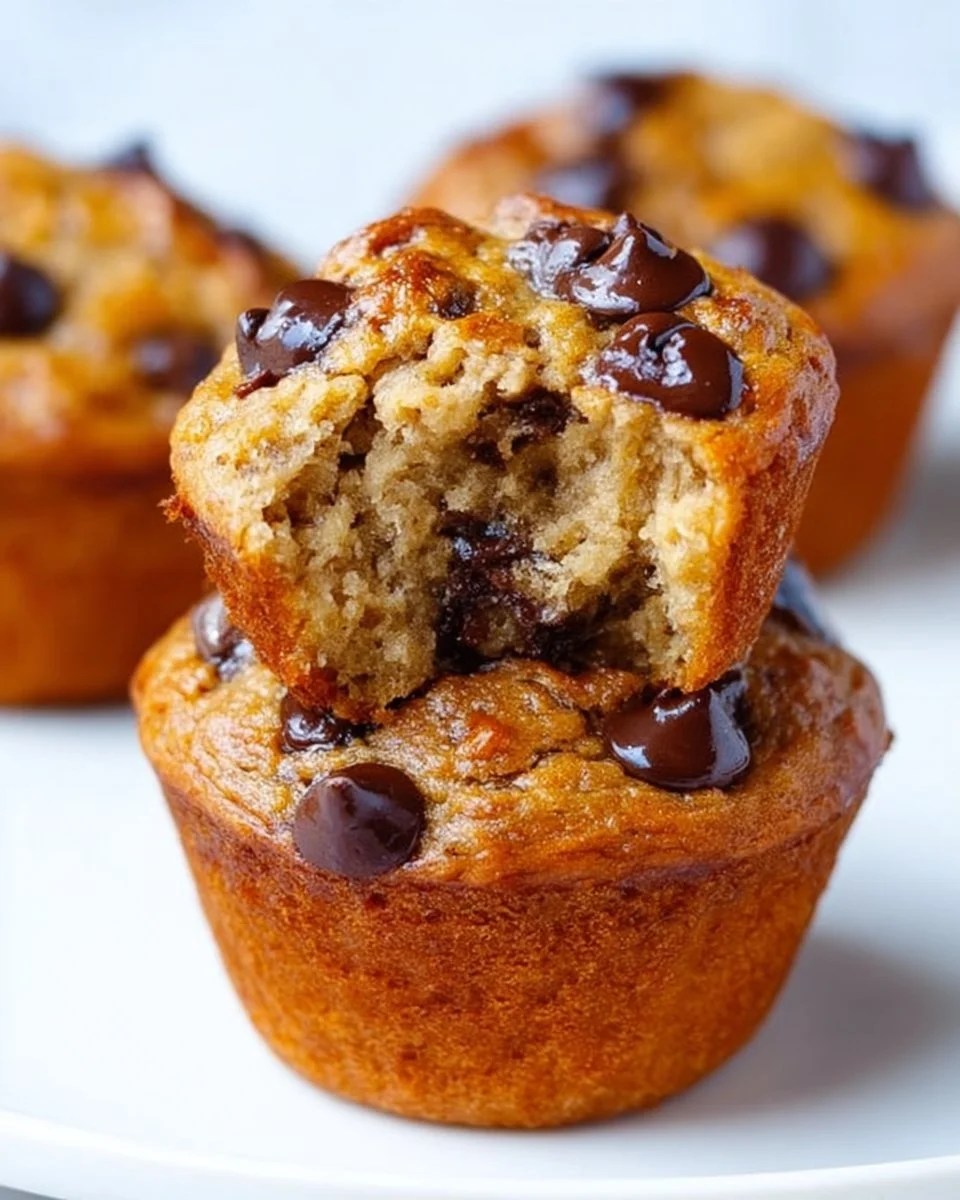 Delicious PB banana chocolate chip muffins fresh out of the oven