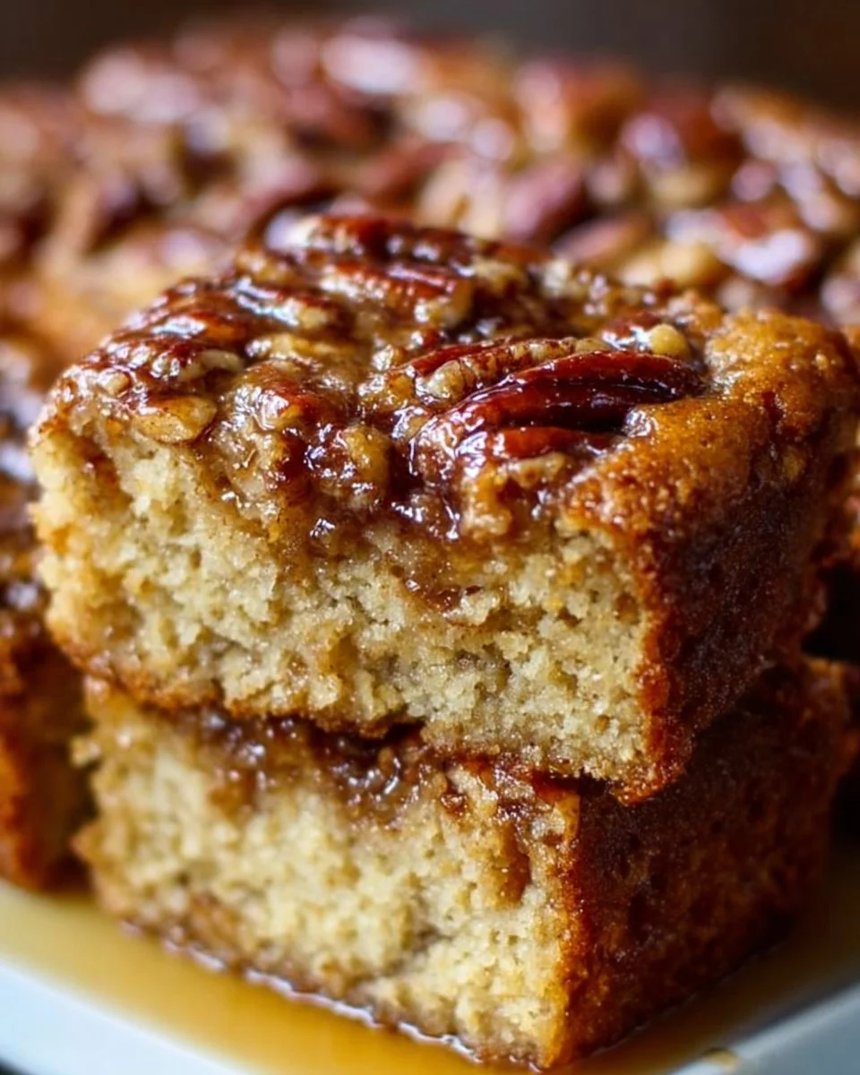 A slice of Sweet Alabama Pecanbread showcasing its rich texture and pecan goodness.