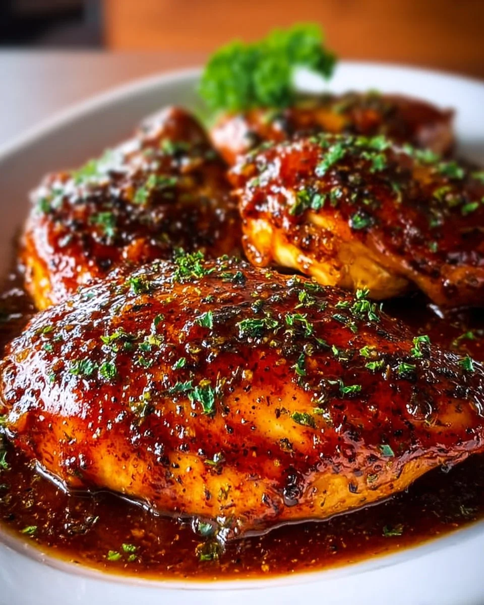 Delicious Sweet Baby Ray's Crockpot Chicken served in a bowl.