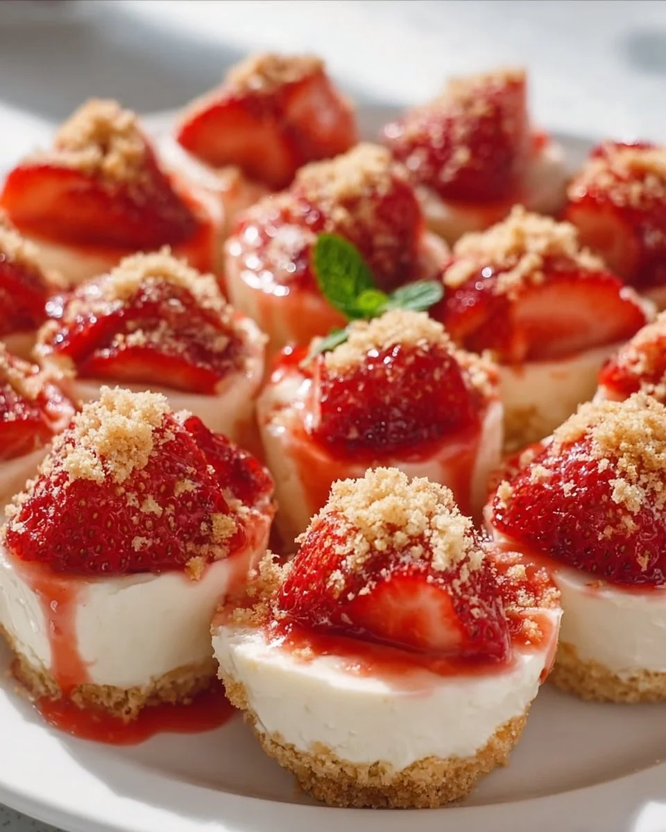 Cheesecake Deviled Strawberries on a plate, showcasing a delicious dessert idea.