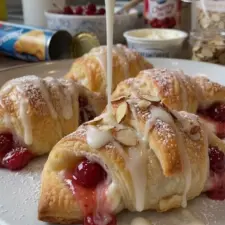 "Cherry Cream Cheese Crescent Rolls: Creamy Bliss Awaits!"